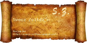 Svecz Zoltán névjegykártya